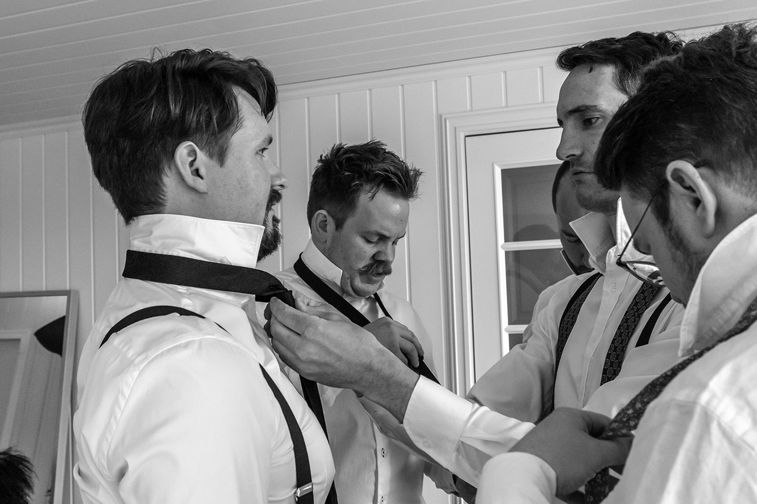 The boys getting ready